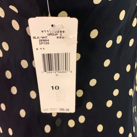 Jones New York Black Polka Dot Dress Size 10 NEW A marvelous all seasons Classic - Picture 8 of 9
